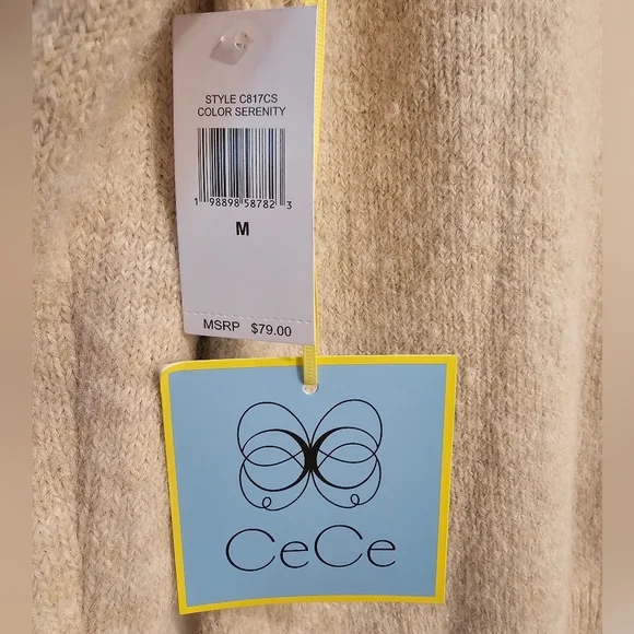 CeCe Beige Sweater with White Floral Details - Picture 6 of 6